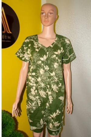 Green Floral Cotton Western 2-Piece Set