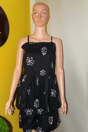 Black Printed Cotton Western 2-Piece Set