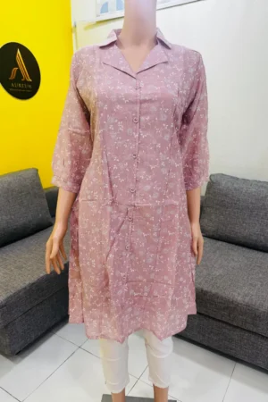 Floral Chiffon Mix Straight Kurti