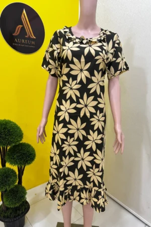 Floral Print Cotton Frock Nighty