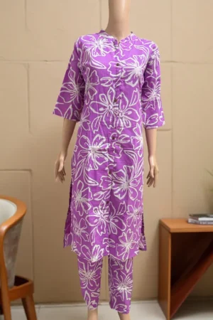 Lavender Floral Cotton Co-Ord Set