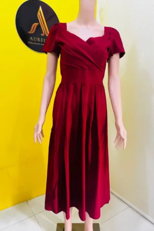 Malchanderi Maroon Party Wear Frock