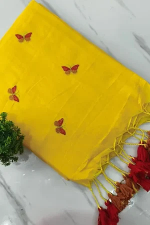 Mulmul Cotton Embroidered Saree
