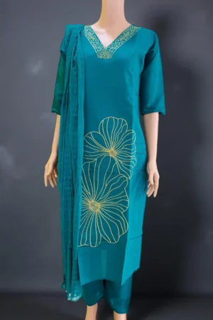 Peacock Blue Vatican Churidhar Set