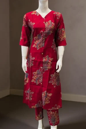 Red Printed Vatican Co-Ord Set