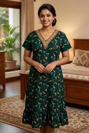 Printed Pure Cotton Frock Nighty