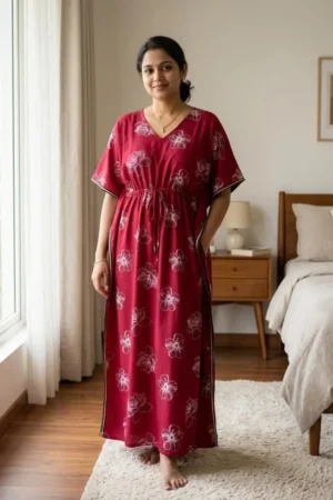 Abstract Print Kaftan Nighty