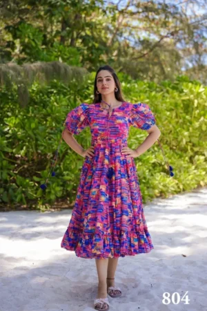 Multicolor Premium Rayon Frock